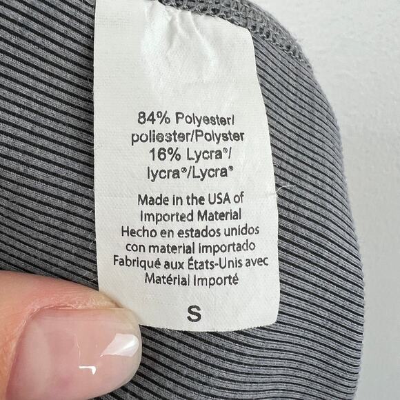 BEYOND YOGA Heather Rib High Waisted Biker Shorts Gray 7" Inseam USA Active S - Picture 6 of 6